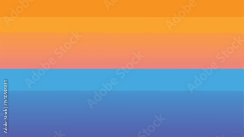 Colorful gradient sky and sea abstract illustration with layered horizontal bands
