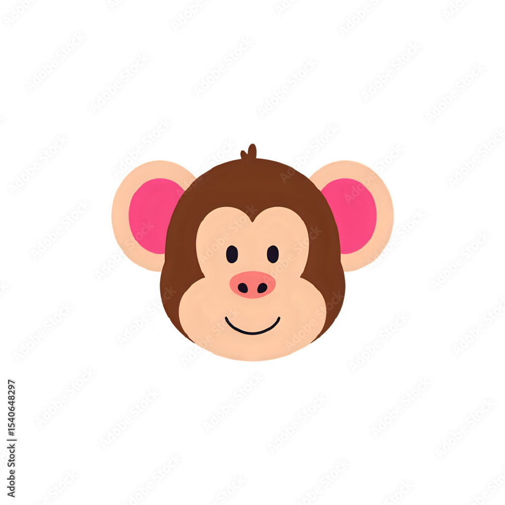 Cartoon Monkey Face: Cute Primate Illustration for Kids Cartoon Monkey Face: Cute Primate Illustration for Kids