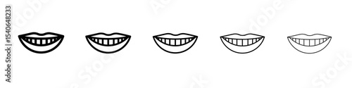 smile with teeth icon Flat design on isolated background