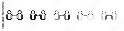 Social distancing sitting icon Flat design on isolated background