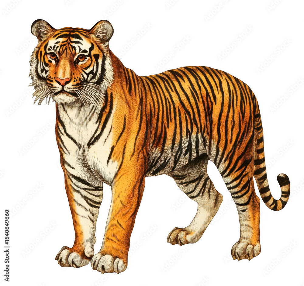 Obraz premium Majestic Bengal Tiger Illustration