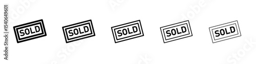 Sold icon Flat design on isolated background
