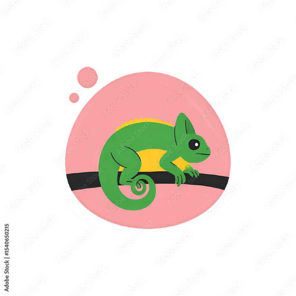 Obraz premium Vibrant Chameleon Illustration: A Unique Reptile Design