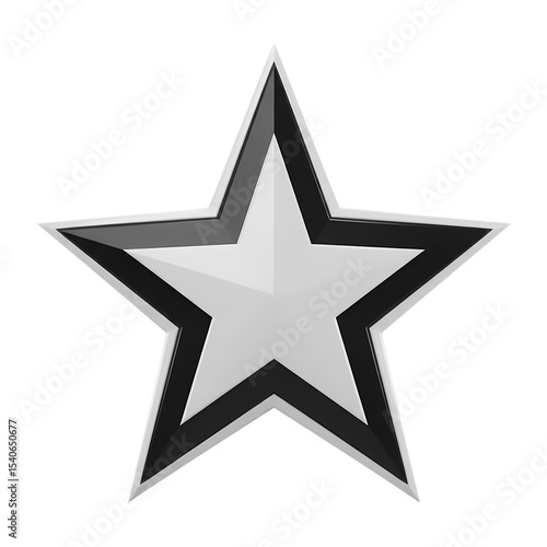 Monochromatic Star Icon isolated on transparent baackground