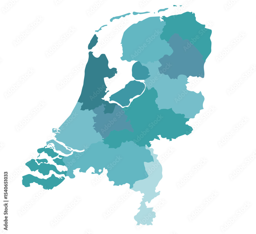 Obraz premium Map of Netherlands with provincies