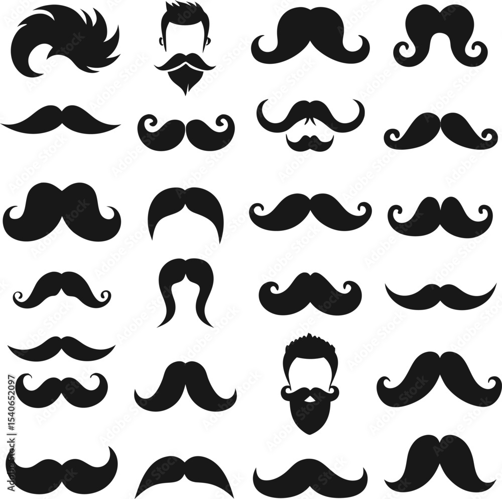 Hipster Trendy Mustache Icon Collection Hipster Trendy Mustache Icon Collection