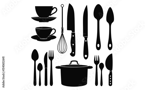 Cooking Equipment and Utensils Vector Illustration