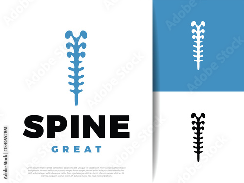 Spine Icon Vector Illustration, Human Spine Anatomy Symbol for Medical and Chiropractic Design
