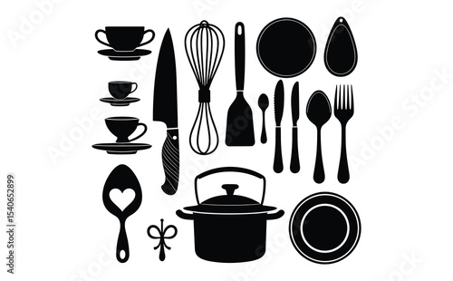 Cooking Equipment and Utensils Vector Illustration