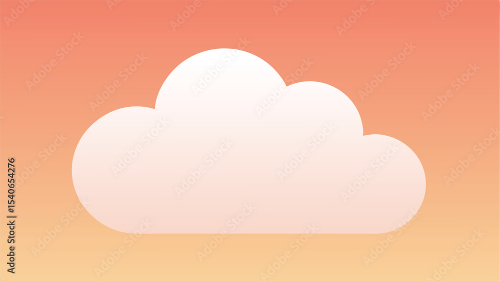 Gradient cloud silhouette design element against warm orange and yellow background Gradient cloud silhouette design element against warm orange and yellow background