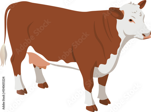 Cartoon Cow with Bell