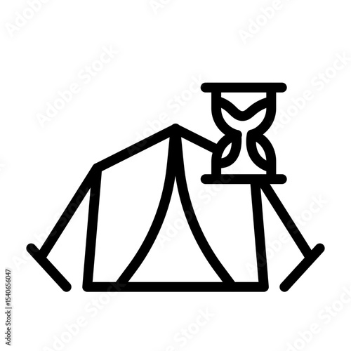 Temporary Shelter Vector Line Icon Design