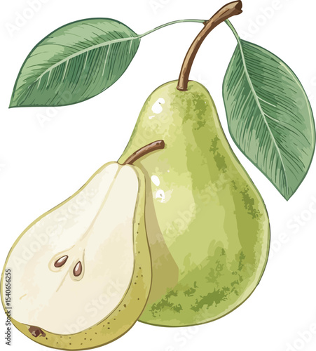 pear with leaves