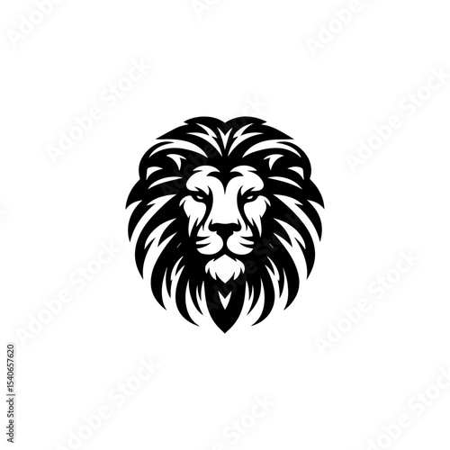 Wallpaper Mural Stylized black and white graphic of a lion's head, bold design. Torontodigital.ca