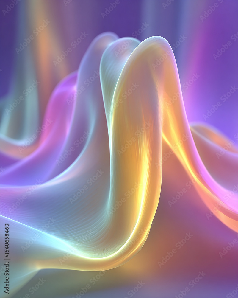 Naklejka premium Abstract pastel wave design flowing light colors swirls texture background