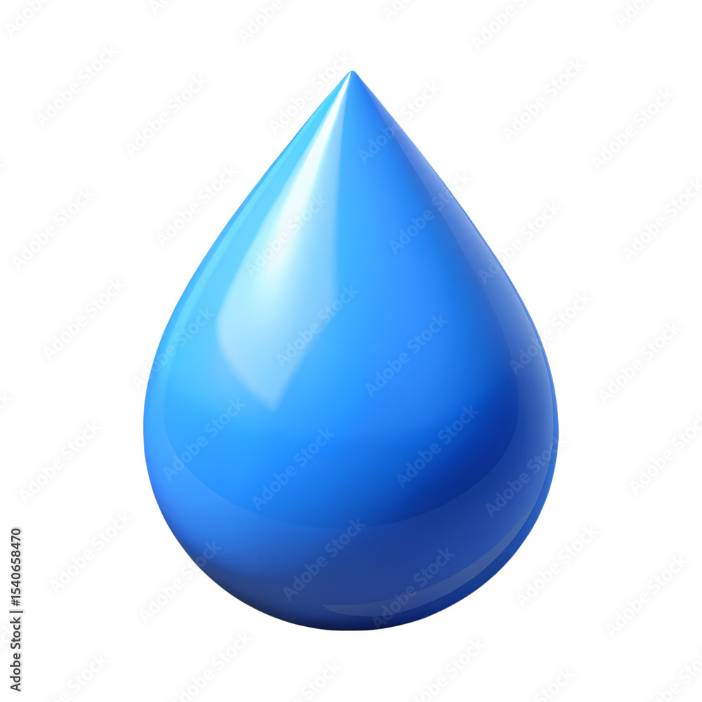 3D Isometric Blue Water Droplet Icon - Hydration and Purity Symbol 3D Isometric Blue Water Droplet Icon - Hydration and Purity Symbol