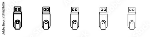 usb drive icon Flat design on isolated background