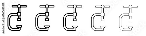 Vice clamp icon Flat design on isolated background