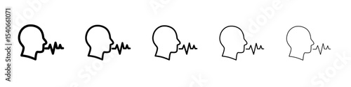 Voice recognition icon Flat design on isolated background