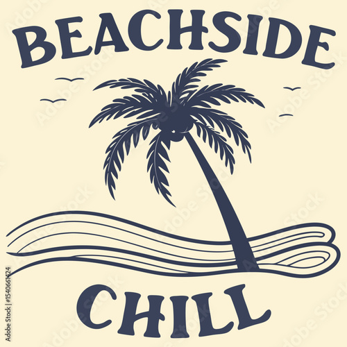 Beachside Chill typography t-shirt design