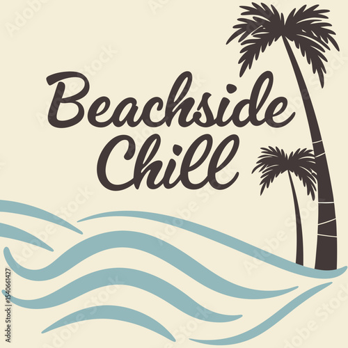 Beachside Chill typography t-shirt design
