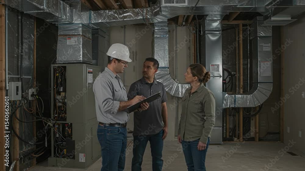 Inspection of industrial equipment by professional team in utility environment Inspection of industrial equipment by professional team in utility environment