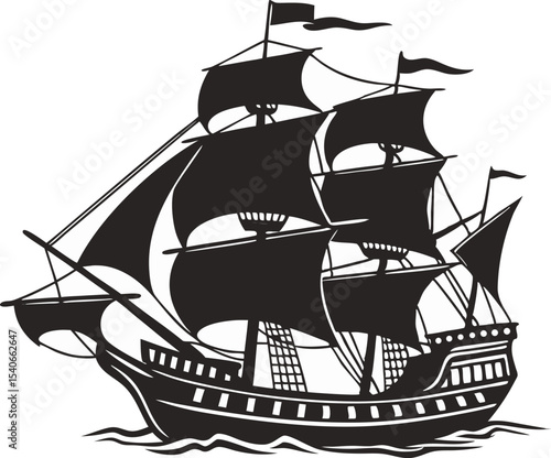 pirate ship vector illustration