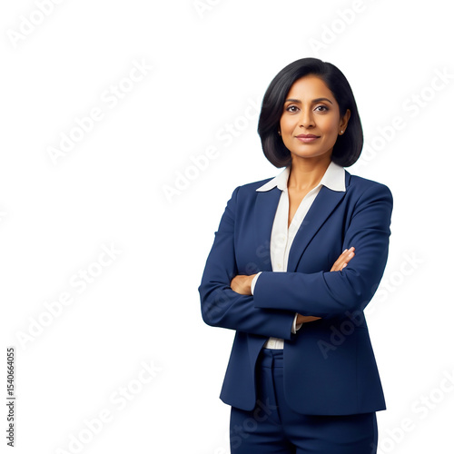 Confident indian businesswoman - isolated on transparent background