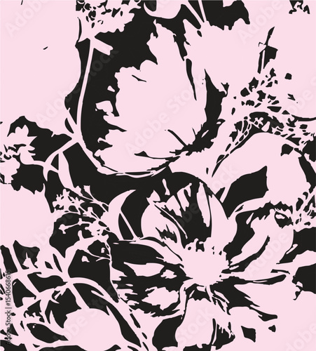 Big flowers pattern, upscale floral pattern. graphical textures floral, trendy colors pattern , flowers background with leaves. vector illustration.