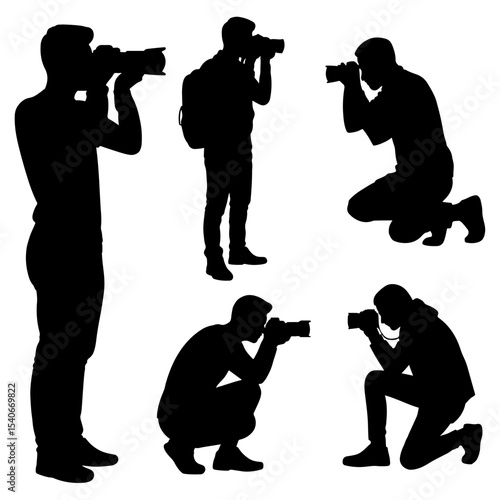 Silhouette of photographers taking pictures shots