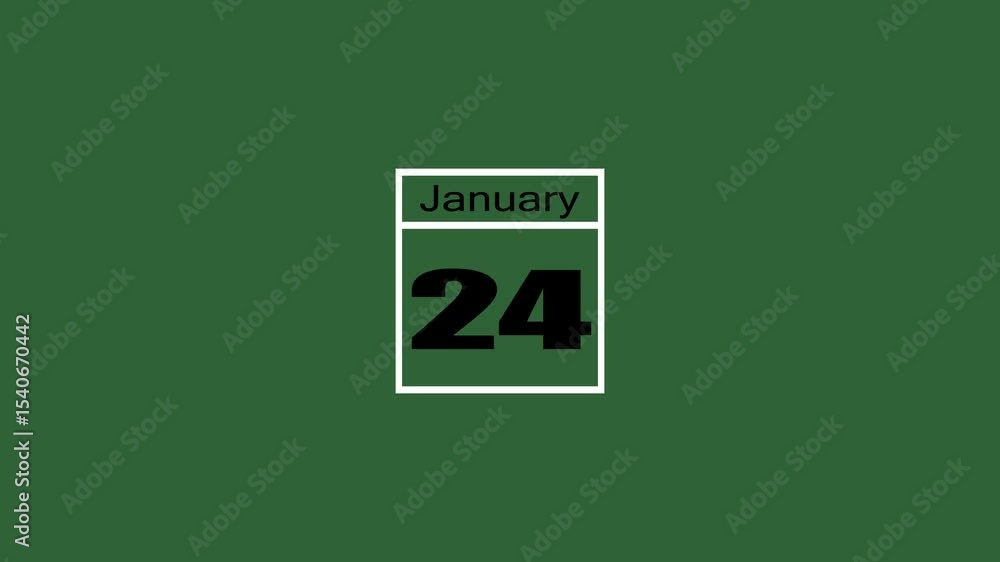 24 january calendar icon animation. Boost your productivity and impress clients with this sophisticated calendar animation. Date, day and month. 24 january calendar icon animation. Boost your productivity and impress clients with this sophisticated calendar animation. Date, day and month.