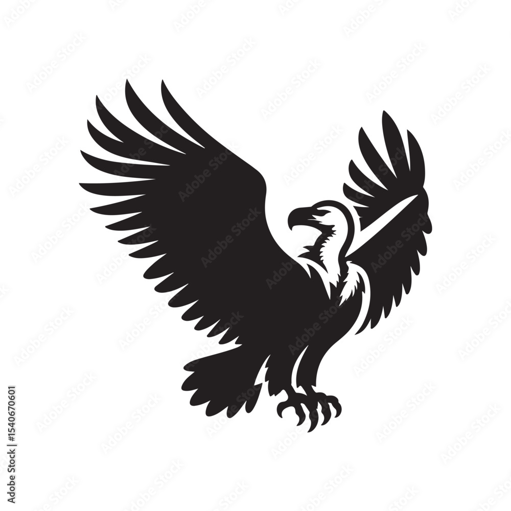 Obraz premium vulture vector silhouette clip art logo design illustration. collection of friend of environment. vulture sets.