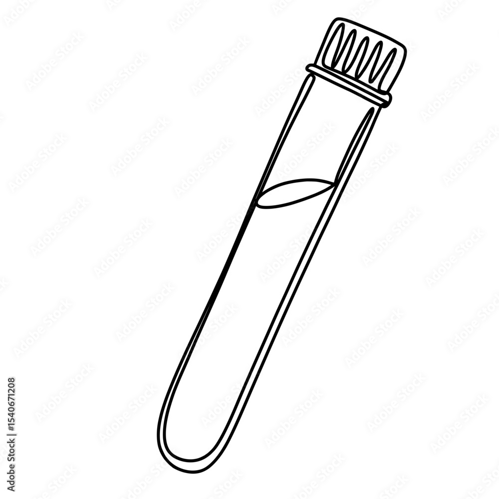 Fototapeta premium Blood collection tube continuous line art drawing
