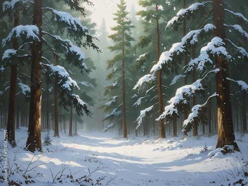 Winter day in the forest