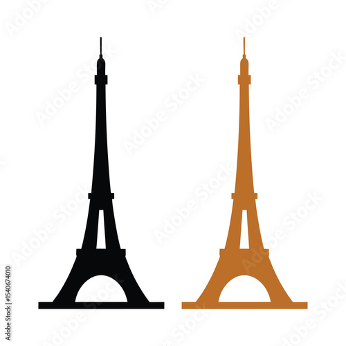 Eiffel Tower Vector Silhouette Set for Parisian Travel Design
