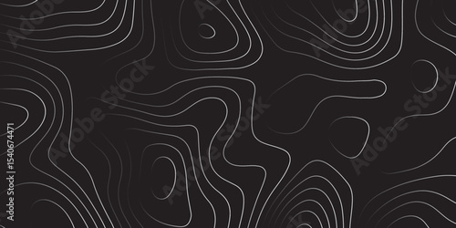  Landscape geodesy topography map background. black white  illuminated topographic lines on transparent background. Line texture pattern
