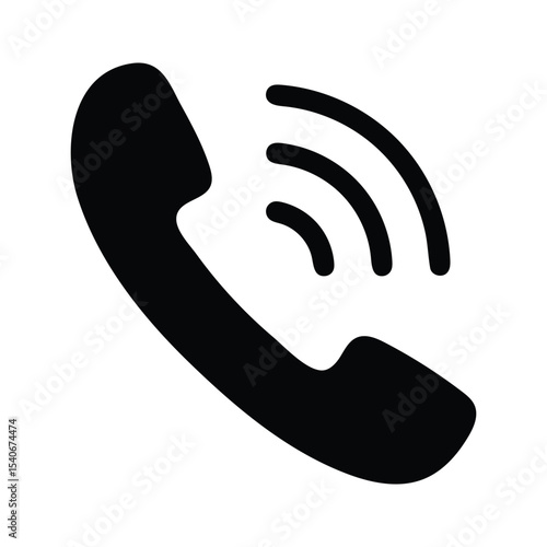 Telephone handset vector icon. Flat illustration isolated on white background.