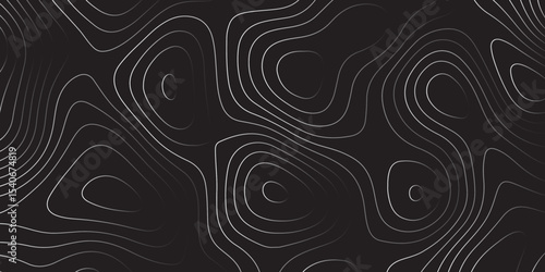 Landscape geodesy topography map background. black white  illuminated topographic lines on transparent background. Line texture pattern
