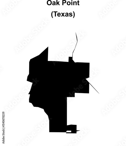 Oak Point (Texas) blank outline map