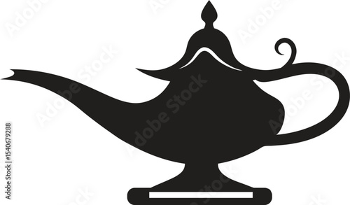 magic lamp icon silhouette, magic lamp vector silhouette