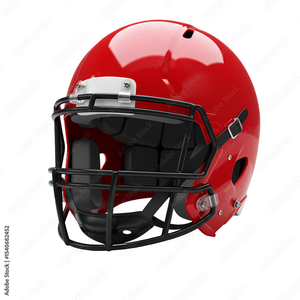 Fototapeta premium Crimson Conquest A Football Helmet isolated on transparent baackground