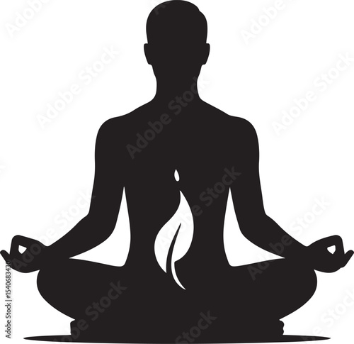 A person meditating in a state of zen calmness flat vector icon for yoga meditation apps and websites 