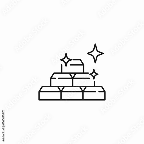 glittering gold bars icon sign vector
