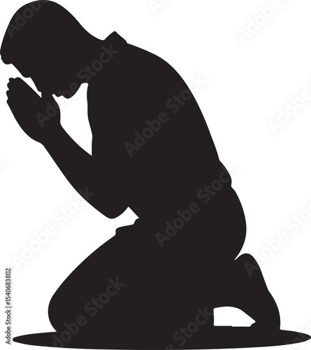 Man praying vector illustration