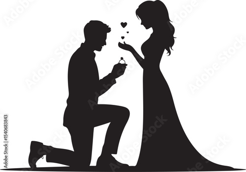 Man proposing to woman vector illustration