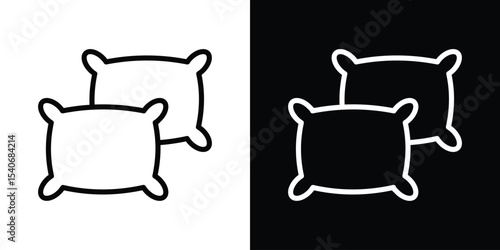 Pillow icon design. simple stroke line vector icon set