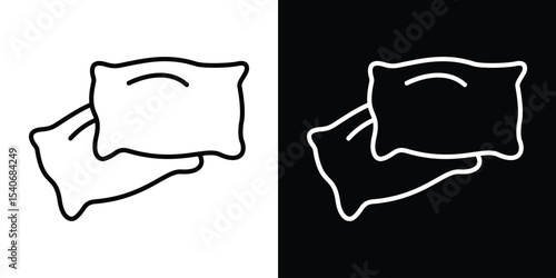 Pillow icon design. simple stroke line vector icon set