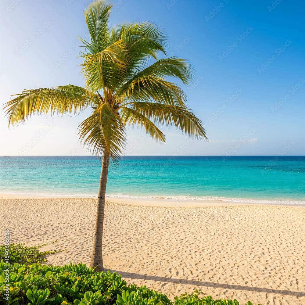 Fototapeta premium palm trees on the beach