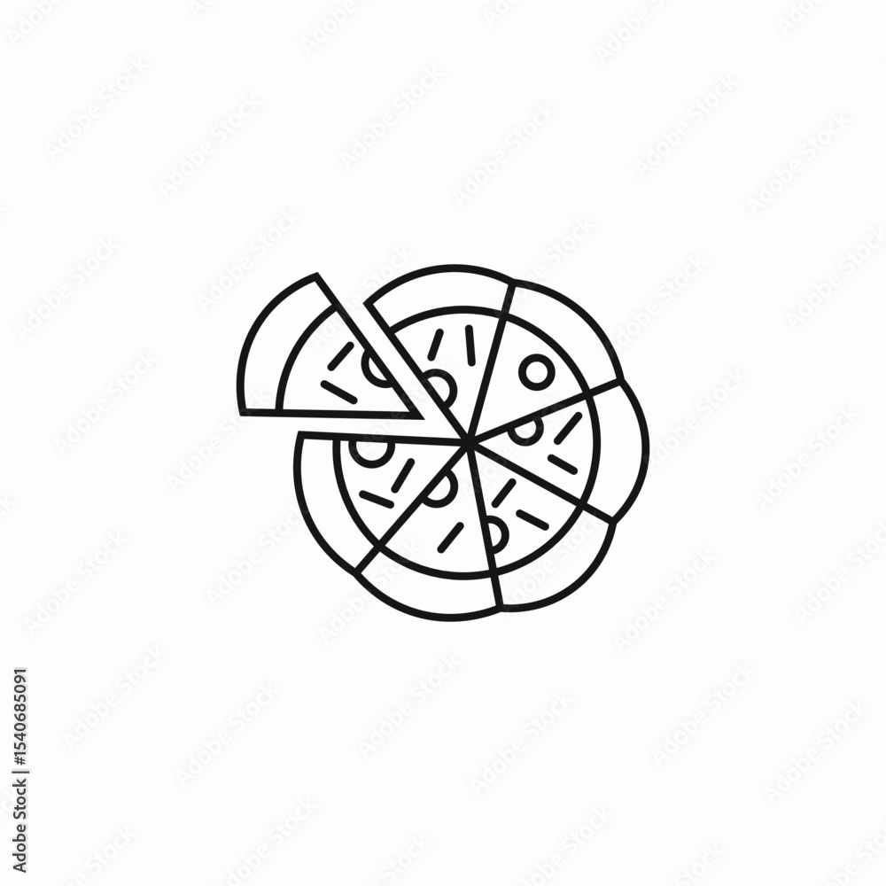sliced pizza pie icon sign vector sliced pizza pie icon sign vector