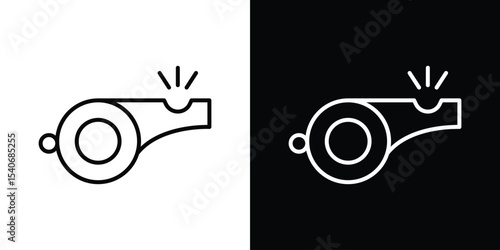 Whistle icon design. simple stroke line vector icon set